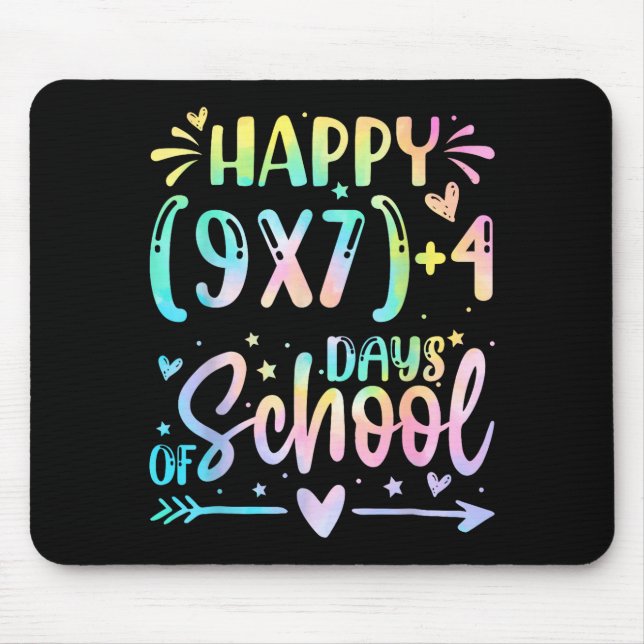 Happy 67 Days Of School Math Teacher Students Six  Mouse Pad (Front)