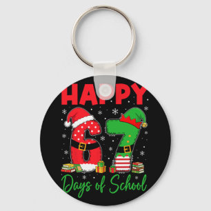Happy 67 Days Of School Six Seven 67 Christmas San Keychain