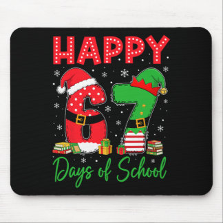 Happy 67 Days Of School Six Seven 67 Christmas San Mouse Pad