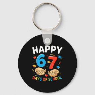 Happy 67 Days Of School Six Seven Meme Boy Girl Te Keychain