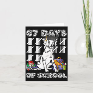 Happy 67 Days School Cute Dog 67 Days Smarter Stud Card