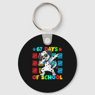 Happy 67 Days School Cute Dog 67 Days Smarter Stud Keychain