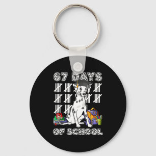 Happy 67 Days School Cute Dog 67 Days Smarter Stud Keychain