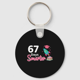 Happy 67 Days Smarter School Student Teacher Kids  Keychain