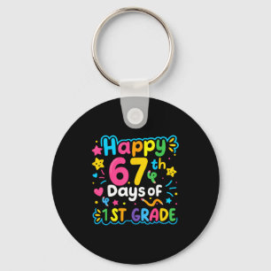 Happy 67th Day Of 1st Grade School Meme 67 Kids Te Keychain