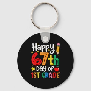 Happy 67th Day Of 1st Grade Teacher Student Six Se Keychain