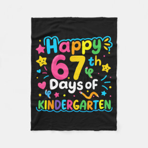 Happy 67th Day Of Kindergarten School Meme 67 Kids Fleece Blanket