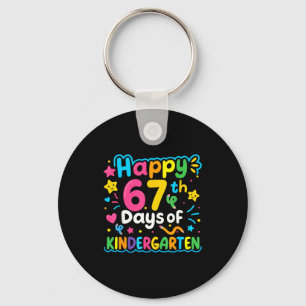 Happy 67th Day Of Kindergarten School Meme 67 Kids Keychain