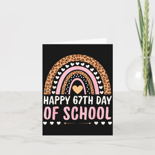 Happy 67th Day Of School 67 Days Rainbow Teachers  Card (Front)