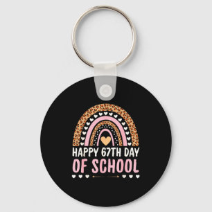 Happy 67th Day Of School 67 Days Rainbow Teachers  Keychain
