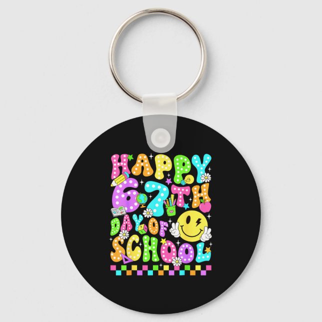 Happy 67th Day Of School 67 Days Smarter Teacher G Keychain (Front)