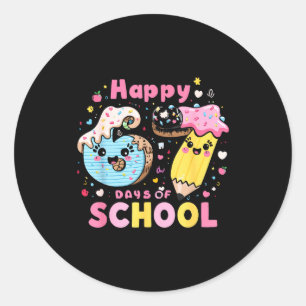 Happy 67th Day Of School Cute Ice Cream 100 Days S Classic Round Sticker