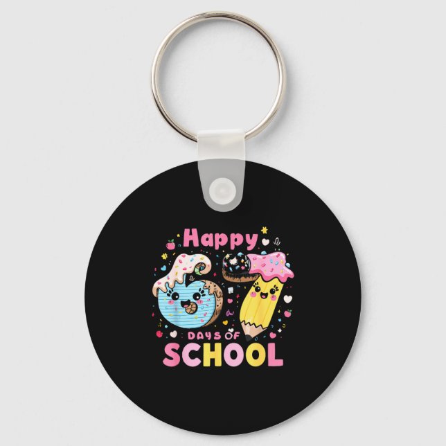 Happy 67th Day Of School Cute Ice Cream 100 Days S Keychain (Front)