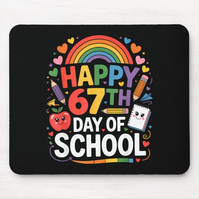 Happy 67th Day Of School Meme 67 Days Of School Ra Mouse Pad (Front)