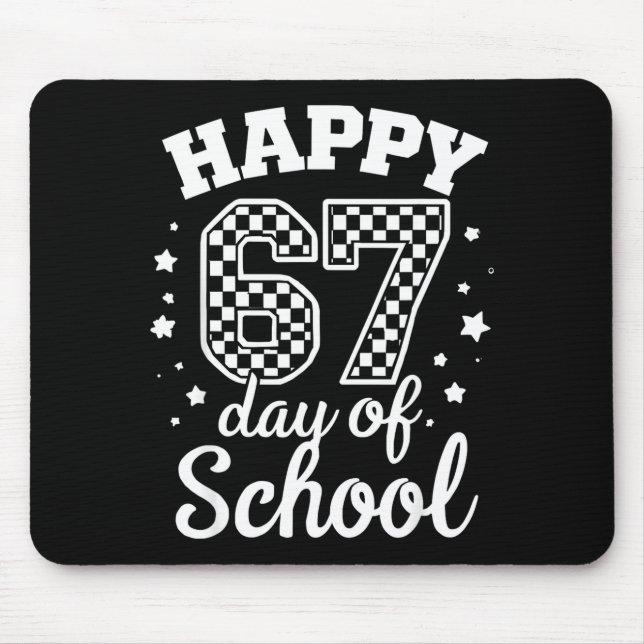 Happy 67th Day Of School Students Teacher Kids 100 Mouse Pad (Front)