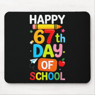 Happy 67th Day Of School Teacher Kids Six Seven 6  Mouse Pad