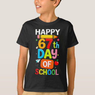 Happy 67th Day Of School Teacher Kids Six Seven 6  T-Shirt