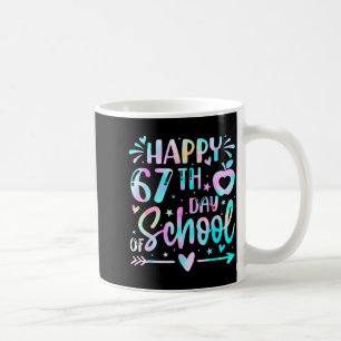 Happy 67th Day Of School Tie Dye Rainbow 67 Days S Coffee Mug