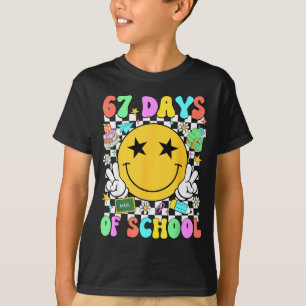 Happy 67th Day Of School Vibes Smile Face 67 Days T-Shirt