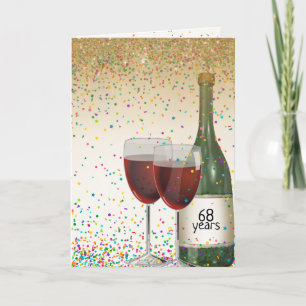 Happy 68th Anniversary wine Card