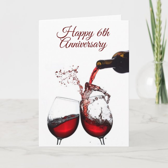 ***HAPPY 6th ANNIVERSARY*** HUSBAND OR WIFE Card (Front)