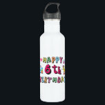 Happy 6th Birthday 6 year old b-day surprise 710 Ml Water Bottle<br><div class="desc">Happy 6th Birthday. Funny and cute Birthday design with lovely teddy bear holding a gift and a funny pencil writing the birthday wishes. A perfect match for clothing,  shirts and accessories.</div>