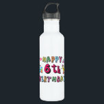 Happy 6th Birthday 6 year old b-day surprise 710 Ml Water Bottle<br><div class="desc">Happy 6th Birthday. Funny and cute Birthday design with lovely teddy bear holding a gift and a funny pencil writing the birthday wishes. A perfect match for clothing,  shirts and accessories.</div>
