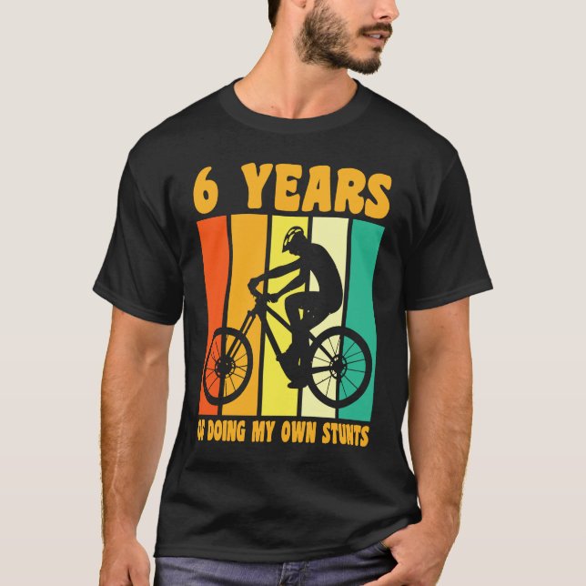 Happy 6th Birthday 6 Year Old Cycling Biking 6th B T-Shirt (Front)