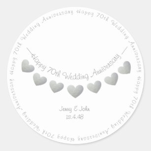 Happy 70e anniversaire Mariage stickers Platinum