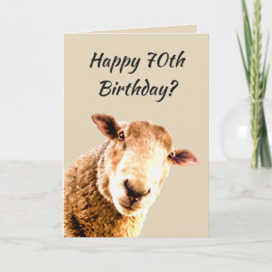 Happy  70th Birthday Funny Sheep Animal Humour Card