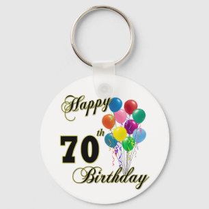Happy 70th Birthday Gifts and Birthday Apparel Keychain
