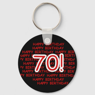 Happy 70th Birthday Keychain