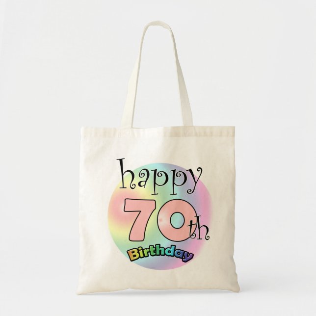 Happy 70th Birthday (roze) Tote Bag (Front)