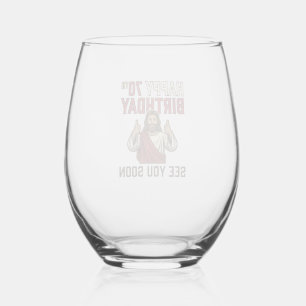 Happy 70th Birthday See You Soon Vintage Shirt Stemless Wine Glass