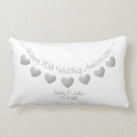 Happy 70th Wedding Anniversary Platinum hearts