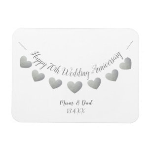 Happy 70th Wedding Anniversary Platinum Mom & Dad Magnet