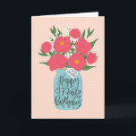 Happy 72nd Birthday Daughter w Mason Jar of Flower Card<br><div class="desc">A mason jar filled with a gorgeous bunch of peonies and white flowers with the hand lettered words 'For my daughter' on the tag and 'Happy 72nd Birthday' on the mason jar. The perfect birthday card to celebrate your daughter's birthday! © Ness Nordberg</div>