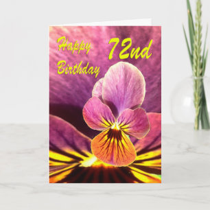 Happy 72nd Birthday Flower Pansy Card
