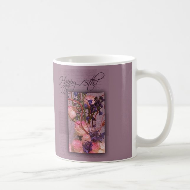 Happy 75th Birthday - Customized Coffee Mug (Right)