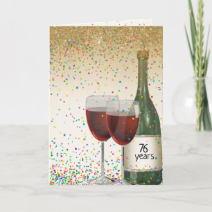 Happy 76th Anniversary wine Card