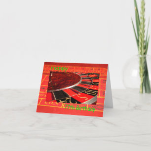 Happy 77th Birthday Roulette Wheel Card