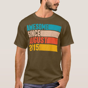 Happy 7th Birthday 7 Year Old Awesome Since August T-Shirt