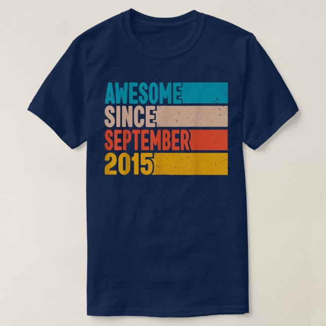 Happy 7th Birthday 7 Year Old Awesome Since Septem T-Shirt (Design Front)