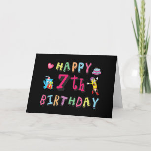 Happy 7th Birthday. 7 year old. Card