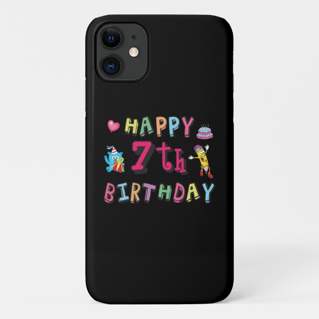 Happy 7th Birthday. 7 year old. Case-Mate iPhone Case (Back)