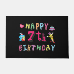 Happy 7th Birthday. 7 year old. Doormat