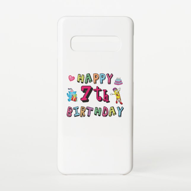 Happy 7th Birthday. 7 year old. Samsung Galaxy Case (Back)
