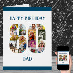 Happy 80th Birthday Dad Number 80 Photo Collage<br><div class="desc">Create your own 80th Birthday Card with a unique photo collage. This big birthday card has a big number 80 filled with your favourite family photos and it can be personalized for dad, papa or with a name. The template is set up for you to edit the messages inside the...</div>