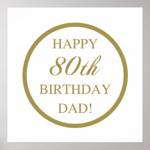 Happy 80th Birthday Dad Poster