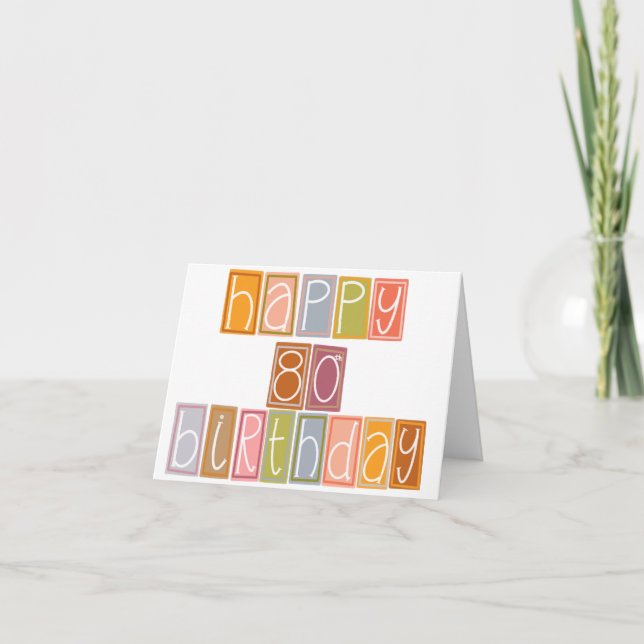 Happy 80th Birthday Greeting Card (Front)